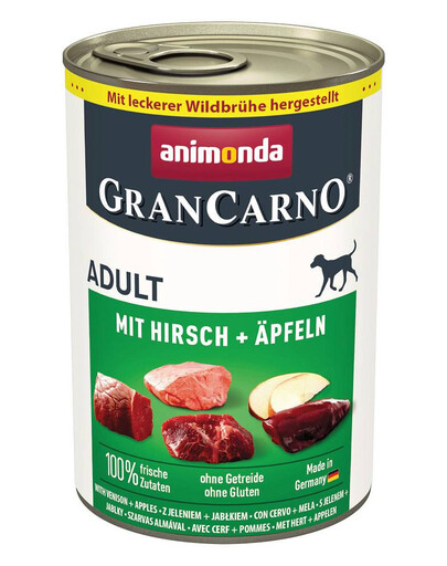 ANIMONDA GranCarno Adult su elniena ir obuoliais 24x400 g