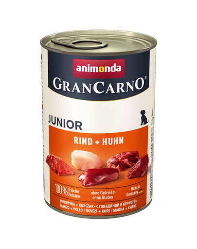 ANIMONDA GranCarno Junior Jautienos ir vištienos rinkinys, 24 x 400 g