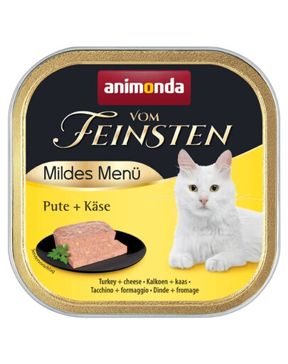 ANIMONDA Vom Feinsten Mild Menue Kalakutienos ir sūrio paštetas katėms 24 x 100 g