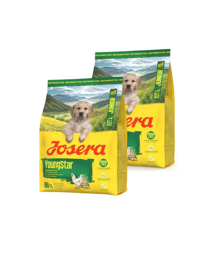 JOSERA YoungStar 2x900g be grūdų šuniukų ėdalasa
