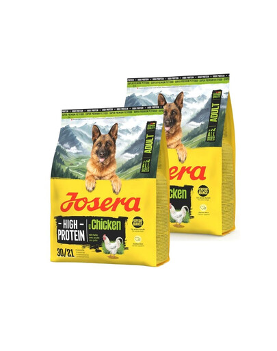 JOSERA High Protein Adult Chicken 2x900g aukštos energetinės vertės ėdalas sportiniams šunims