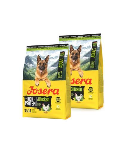 JOSERA High Protein Adult Chicken 2x3kg aukštos energijos maistas sportiniams šunims
