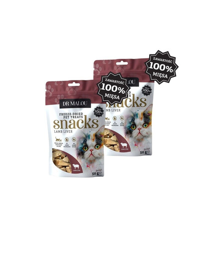 DR MALOU 100% liofilizuota ėriuko kepenėlė, 2 x 50 g, skanėstai katėms