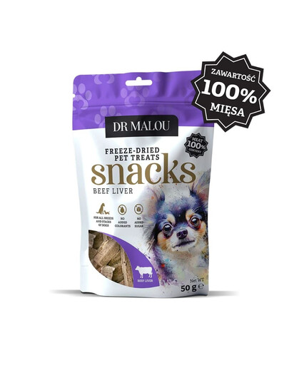 DR MALOU 100% liofilizuota jautienos kepenėlė, 2 x 50 g, skanėstai šunims