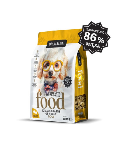 DR MALOU Liofilizuotas maistas „Vištiena su moliūgais“ 2x1 kg – sausas šunų maistas