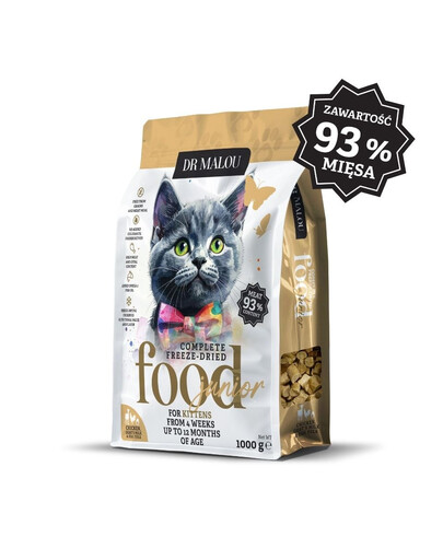 DR MALOU Kitten Liofilizuotas maistas „Vištiena su ožkos pienu ir kiaušinio tryniu“ – 2 x 1 kg sausas maistas kačiukams