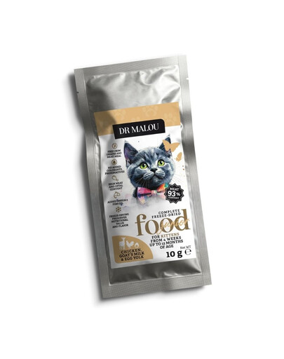 DR MALOU Kitten Liofilizuota maistas Vištiena su ožkų pienu ir tryniu 2x10 g sausas maistas kačiukams