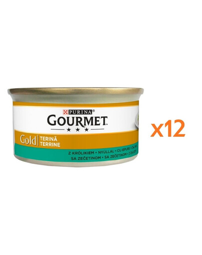 GOURMET Gold triušienos paštetas katėms, 12 x 85 g