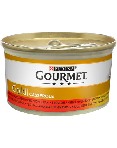 GOURMET Gold Casserole su jautiena ir vištiena padaže, 24 vnt. po 85 g