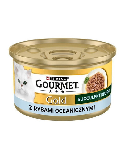GOURMET Gold Adult Succulent Delights su vandenynų žuvimis 12x85g
