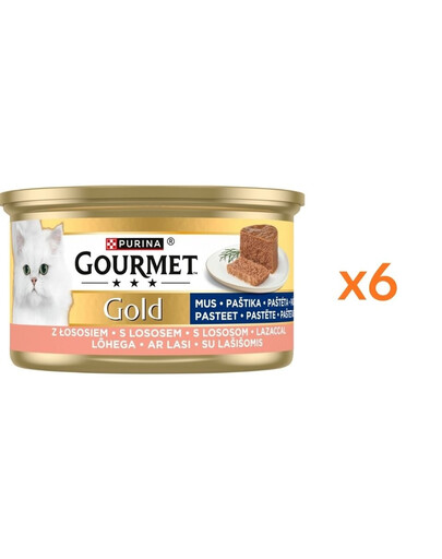 GOURMET Gold su lašiša 6x85 g šlapias maistas katėms
