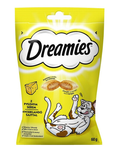 DREAMIES Traškūs sūrio skonio skanėstai katėms, 6 x 60 g
