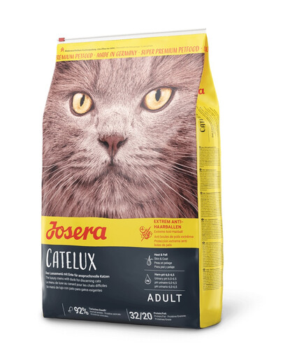 JOSERA Cat Catelux 10 kg ėdalo nuo plaukų kamuoliukų susidarymo + 4 skardinės NEMOKAMAI