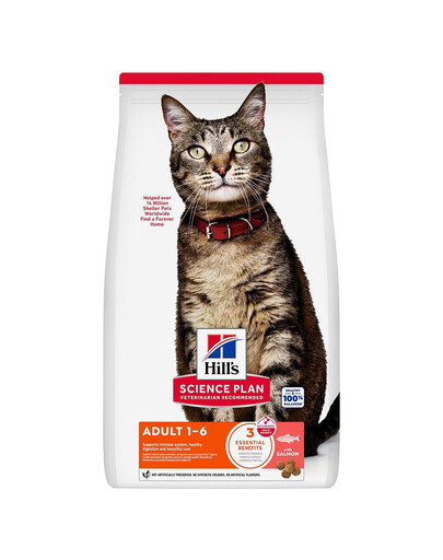 HILL'S Science Plan Feline Adult Salmon 10 kg sausa maistas su lašiša suaugusiems katėms