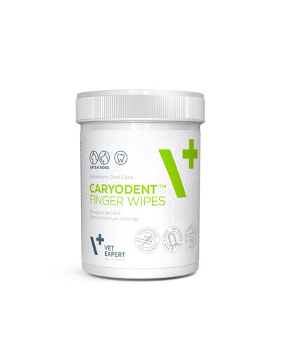 VET EXPERT Caryodent Finger Wipes 50 szt. czyściki do zębów dla psa i kota