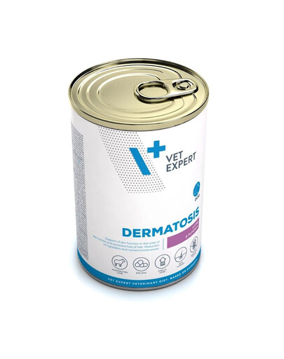 VET EXPERT Veterinary Diet Dog Dermatosis Lamb and Pumpkin 400g jagnięcina i dynia, mokra karma dla psów z zaburzeniami dermatologicznymi