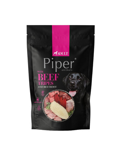 PIPER Animals su jautiniais jautienos skrandžiais ir burokėliais 500 g šlapias maistas šunims