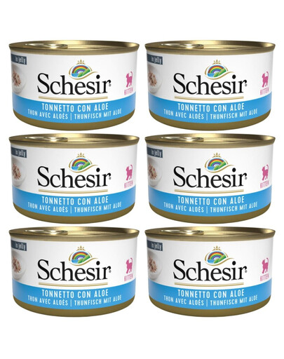 SCHESIR Tunas su alaviju kačiukams 6x85g