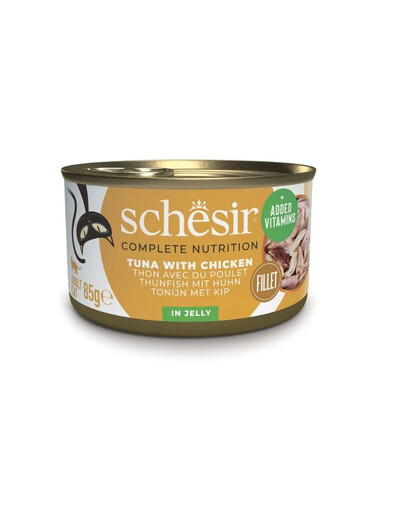SCHESIR tunas  su vištienos filė gabaliukais želatinoje katėms, 6 x 85 g