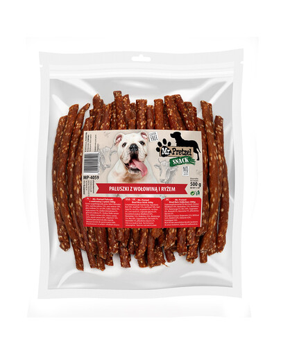 MR. PRETZEL Jautienos ir ryžių lazdelės 500g skanėstas šunims