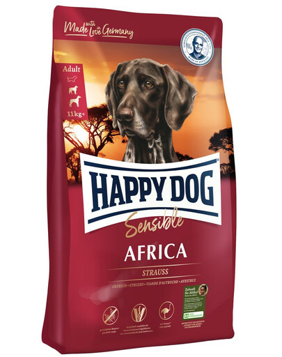 HAPPY DOG Supreme africa 12.5 kg + 1 kg NEMOKAMAI