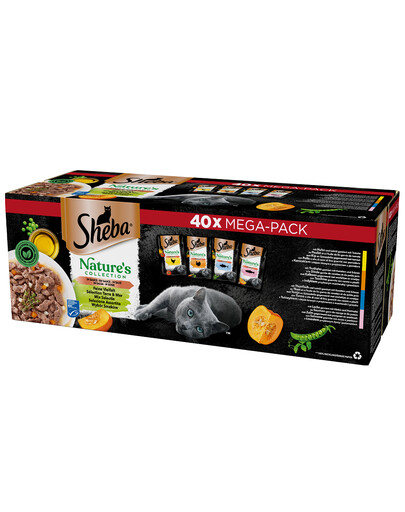 SHEBA Nature’s Collection 4 x 40x85 g padažuose – visavertis šlapias maistas suaugusiems katėms, 3+1 NEMOKAMAI