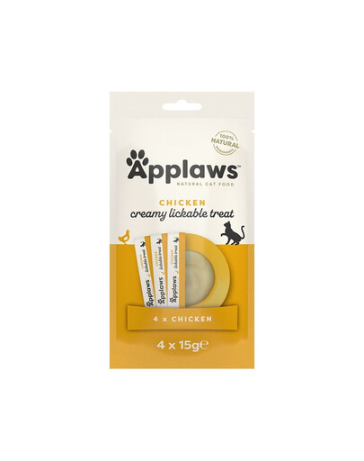 APPLAWS Cat Multipack 4 × 15 g – laižomi kreminiai skanėstai su vištiena katėms