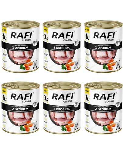 RAFI Classic su paukštiena, 6 x 800 g šlapias šunų maistas