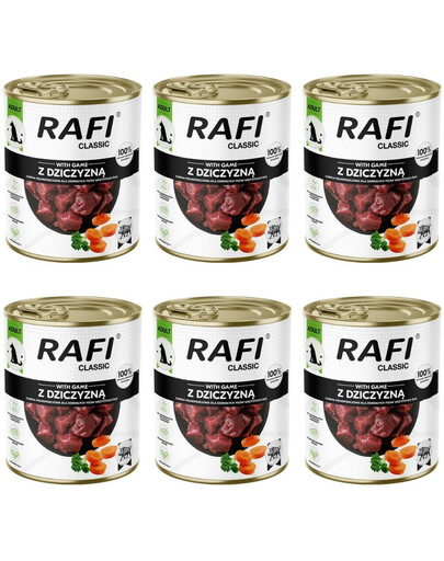 Rafi Classic su žvėriena 6x800 g drėgnas pašaras šunims.