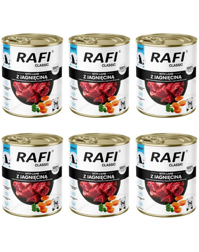 RAFI Classic su ėriena, 6 x 800 g šlapias šunų maistas