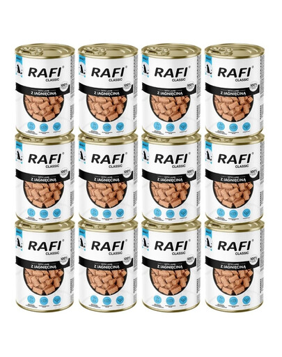 RAFI Classic Ėrienos mėsos padažas, 12 vnt. po 1240 g, šlapias maistas visų veislių šunims