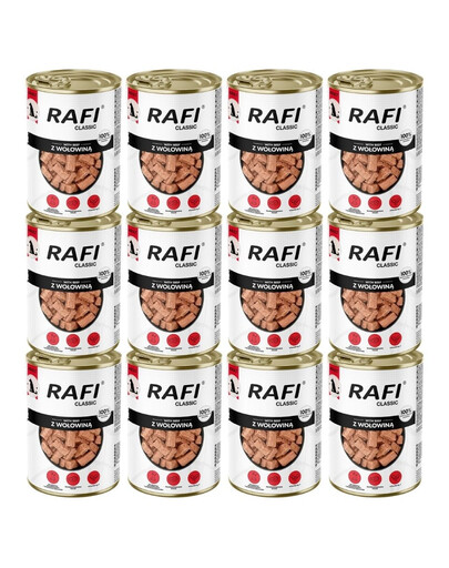 RAFI Classic Jautiena padaže, 12 vnt. po 1240 g, šlapias maistas visų veislių šunims