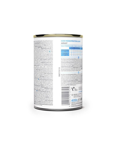 RAW PALEO Monoprotein Light Cod Adult 400g menkė, šlapio maisto šunims
