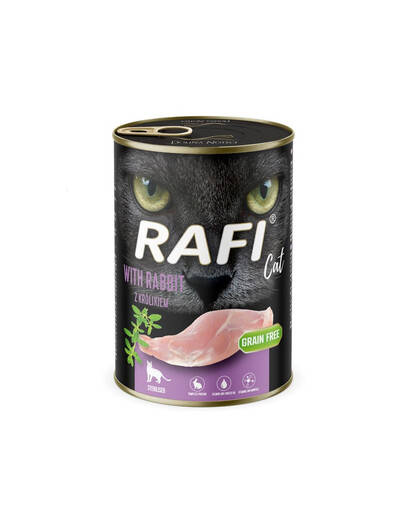 RAFI Cat Adult su triušiu 400 g drėgnas maistas sterilizuotiems katėms