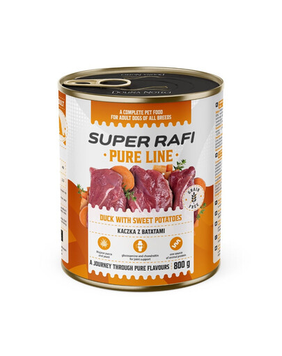 SUPER RAFI Pure Line Antis su batatais – 800 g šlapio šunų ėdalo