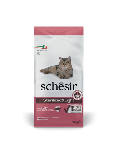 SCHESIR Original Sterilized and Light 10 kg sausas maistas katėms po sterilizacijos, lengvai virškinamas