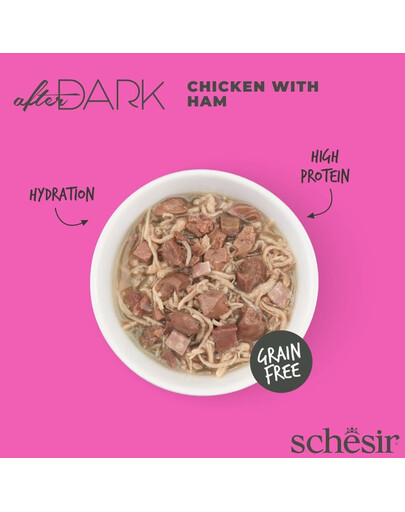 SCHESIR After Dark Vištiena su kumpiu sultinyje – 80 g šlapio maisto katėms