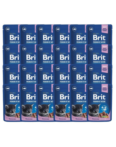 BRIT Premium Kitten Mix 48 x 100 g skonių su vištiena ir baltąja žuvimi kačiukams