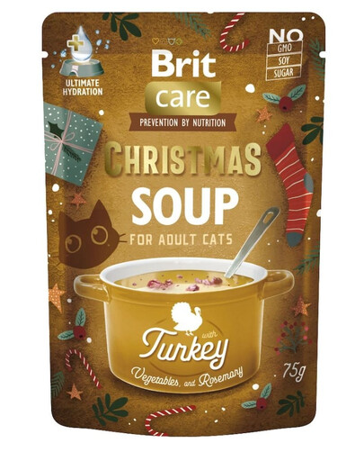 BRIT Care Cat Christmas Soup Turkey 3x75g sriuba su kalakutiena ir daržovėmis katėms
