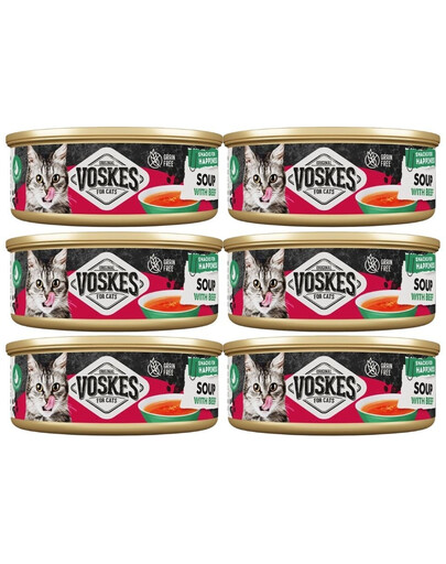 VOSKES Soup with Beef 6x50 g katėms skirta sriuba su jautiena