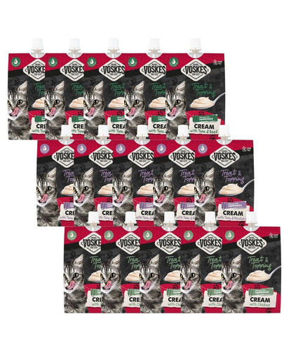 VOSKES Cream Mix 15 x 90 g katėms skirtas kremas