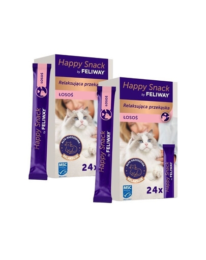 FELIWAY Happy Snack Salmon 48x15 g su lašiša, raminanti užkandis visiems katėms