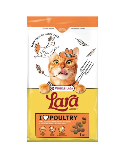 VERSELE-LAGA Lara Adult Turkey and Chicken 7 kg su kalakutiena ir vištiena katėms + „Deodo Flower“ 375 g katės tualeto dezodorantas su gėlių aromatu NEMOKAMAI