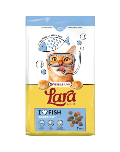 VERSELE-LAGA Lara Adult Salmon 7 kg su lašiša katėms + Deodo Flower 375 g dezodorantas dėžutėms gėlių kvapas DOVANŲ