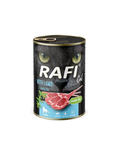 RAFI Cat Adult su ėriena, 6 x 400 g, šlapias maistas sterilizuotoms katėms