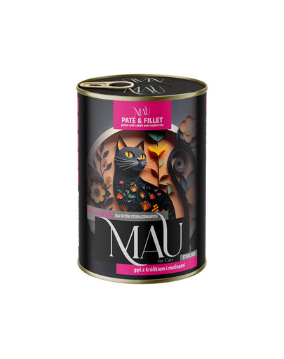 MAU Pasztet i Filet Gęś z królikiem i malinami 400 g mokra karma dla kota sterylizowanego