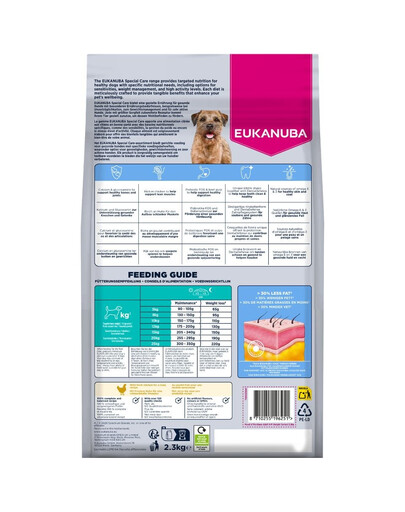 EUKANUBA Special Care Small & Medium Breed Adult Dogs Weight Control 2,3 kg sucha karma wspomagająca kontrolowanie wagi dla psów ras małych i średnich