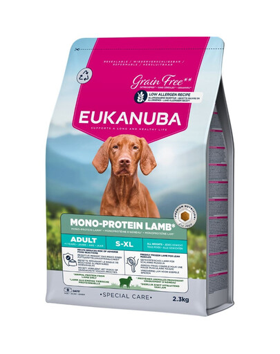 EUKANUBA Special Care Adult Mono-Protein Lamb 2,3 kg sucha karma dla dorosłych psów, bogata w świeżo mrożoną jagnięcinę