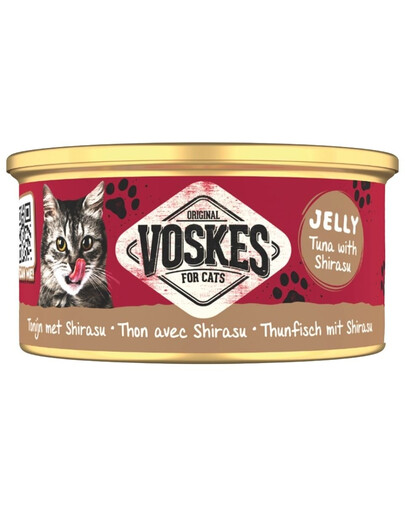 VOSKES Jelly Tuna with Shirasu 85 g tuńczyk z sardelą w galaretce, karma uzupełniająca dla kota