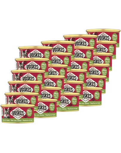VOSKES Jelly Tuna with Quinoa 24x85 g 100% Tunas su kviečiais želatinoje, papildomas maistas katėms